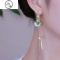 JiMi一叶暴富银杏叶耳环女猫眼石防丢耳线2022年新款气质轻奢耳饰品
