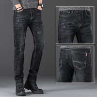 经典版型男士牛仔裤小脚修身显瘦长裤男款时尚轻奢弹力休闲裤男生 34（2尺7）160斤 355黑色