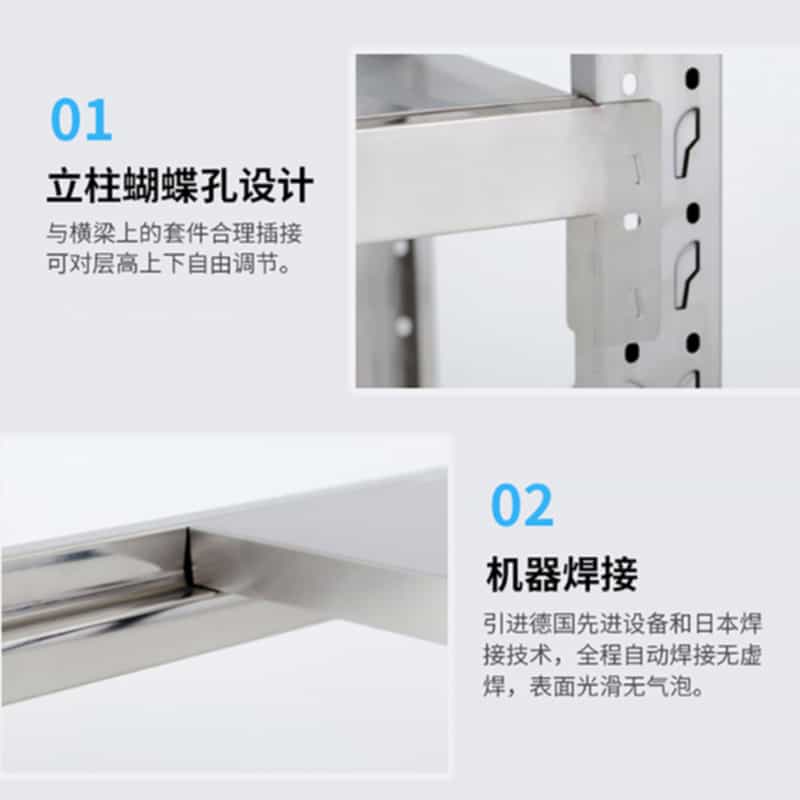 尔迈 中型仓库货架400KG/层重型仓储展示架工厂置物架 灰色1.5*0.6*2=4层高清大图