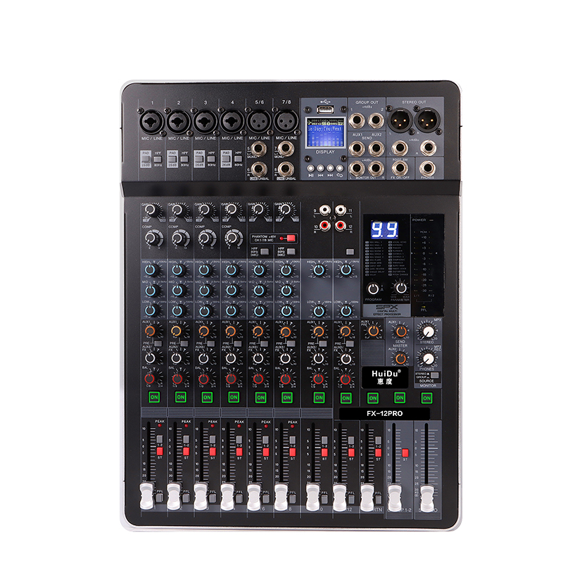 惠度(HuiDu)12路输入两编组输出模拟调音台 FX-12PRO(销售单位:台)高清大图