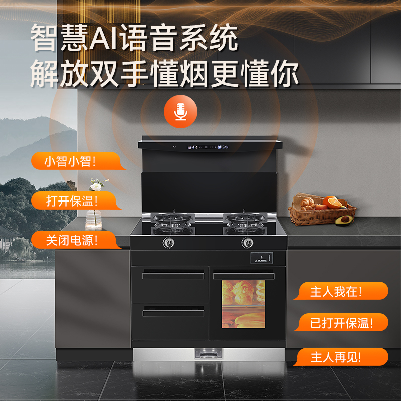 欧诚90a纯电集成灶家用一体灶双层保洁柜一电磁炉一电陶炉智能厨房小