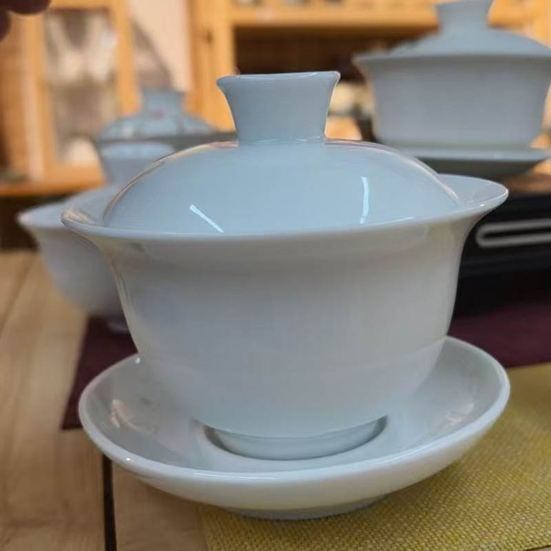 白瓷泡茶盖碗 130mL 10套装/组高清大图