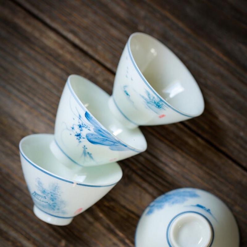 苏氏陶瓷(SUSHI CERAMICS) J01 手绘品茗杯 65ml*6个 (单位:盒)高清大图
