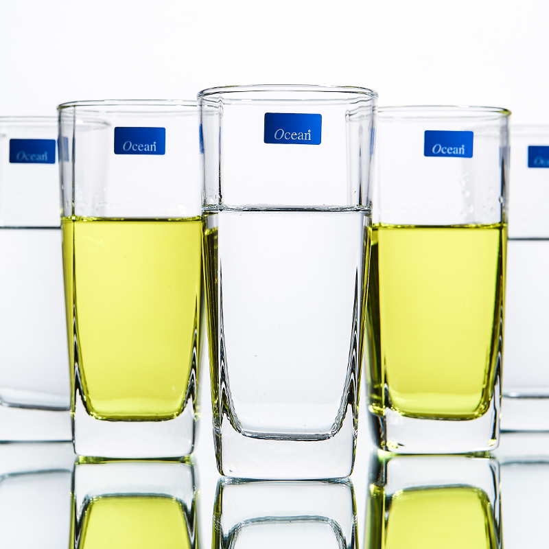 ocean进口无铅玻璃杯水杯牛奶饮料果汁茶杯子6只320ML配水杯架子套装高清大图