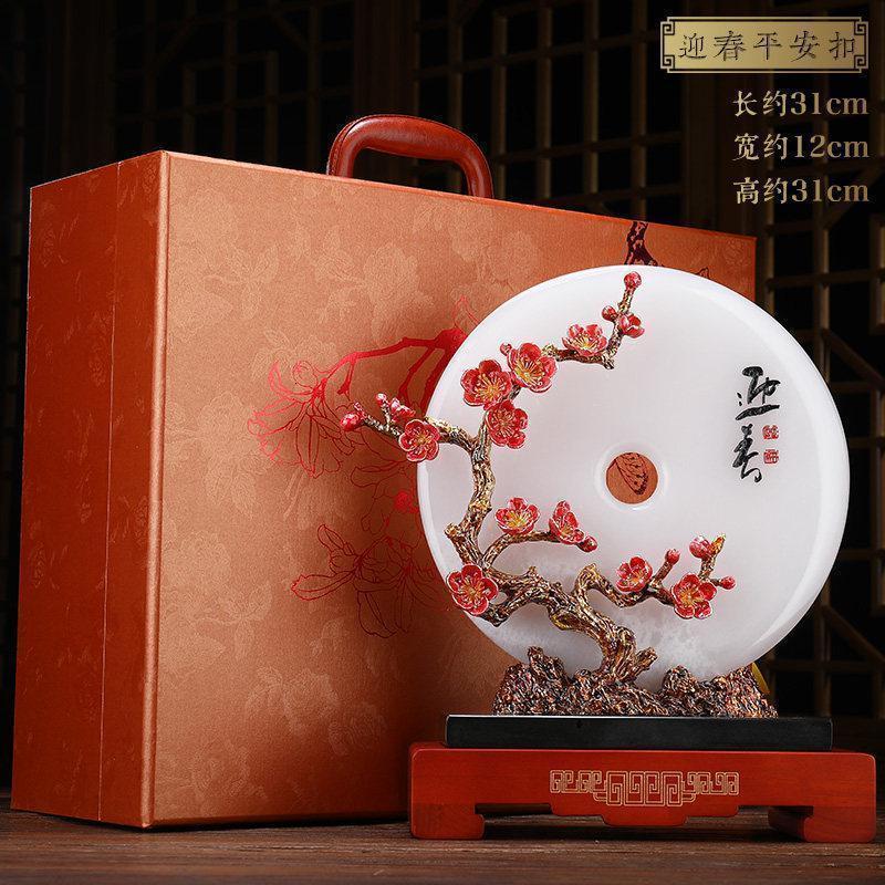 美帮汇珐琅彩《迎春》琉璃安扣摆件现代简约客厅装饰品中式玄关摆设高清大图