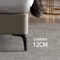AIRLAND雅兰 天鹅堡 轻奢头层牛皮可调节双人软靠包床1.5m卧室实木床架1.8米现代婚床 真皮床加床垫组合套餐