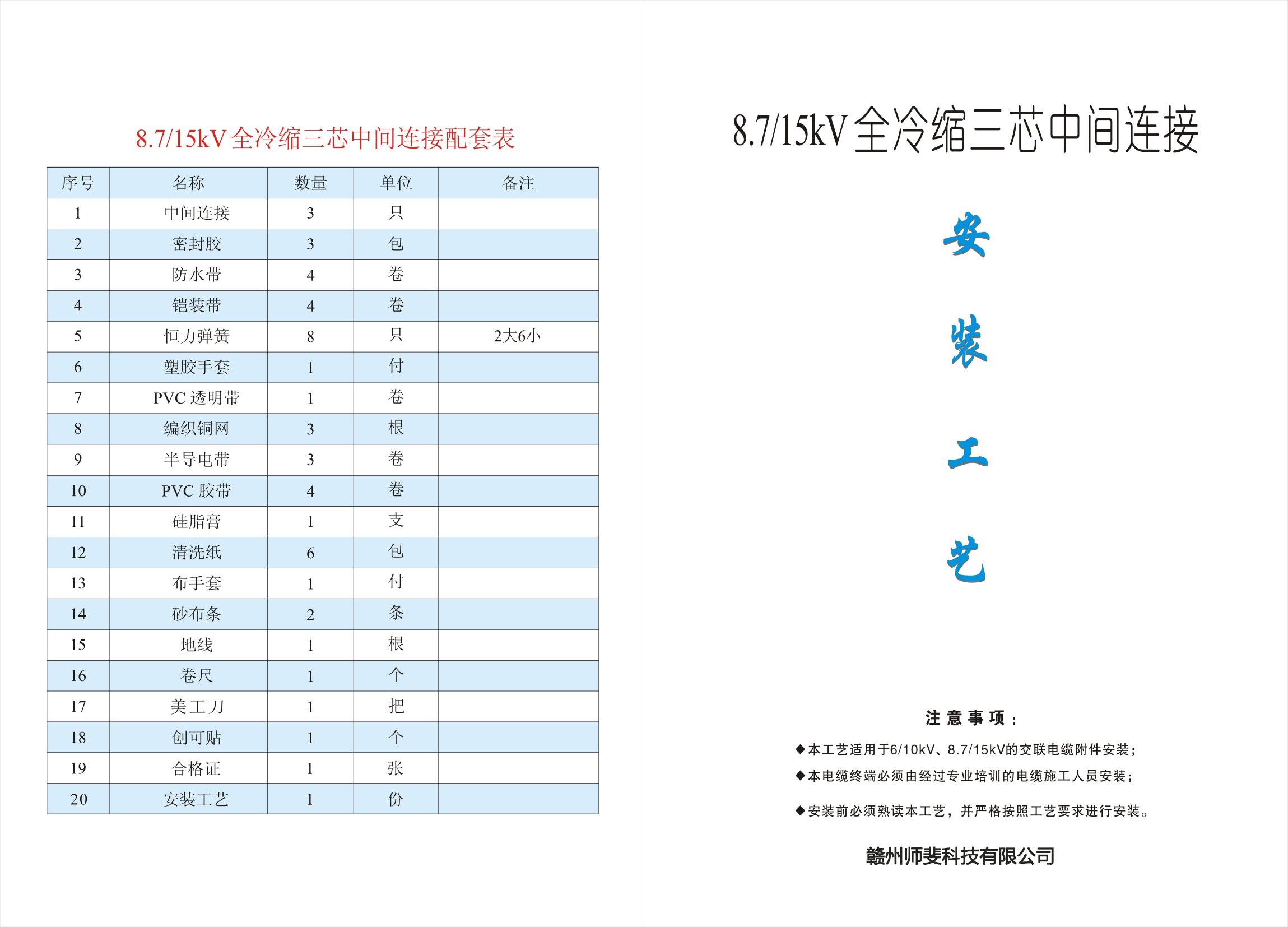 福佳琦 冷缩电缆中间头 JLS-15/3X70 套高清大图