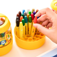 得力画笔小学生美术绘画涂色油画棒36色幼儿园安全水溶性可洗画画蜡笔72093油画笔彩绘棒无毒可水洗
