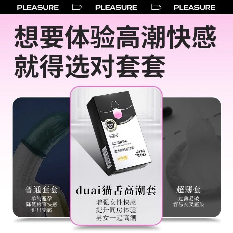 独爱玻尿酸避孕套超薄裸入001 猫舌颗粒10只装 正品安全套套狼牙颗粒高潮男女用套子成人情趣计生用品bytt高清大图