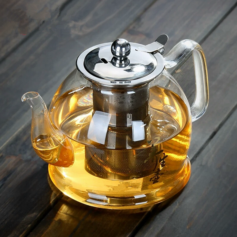 电磁炉单壶1200ml 养生玻璃煮茶壶电磁炉茶具烧水壶耐热玻璃茶壶平底透明单壶可加热