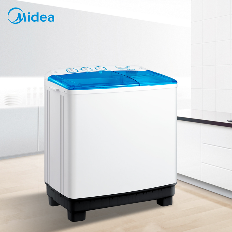 美的(Midea)MP100VS808 新品10公斤大容量双桶半自动洗衣机脱水机 家用白色 洗脱分离