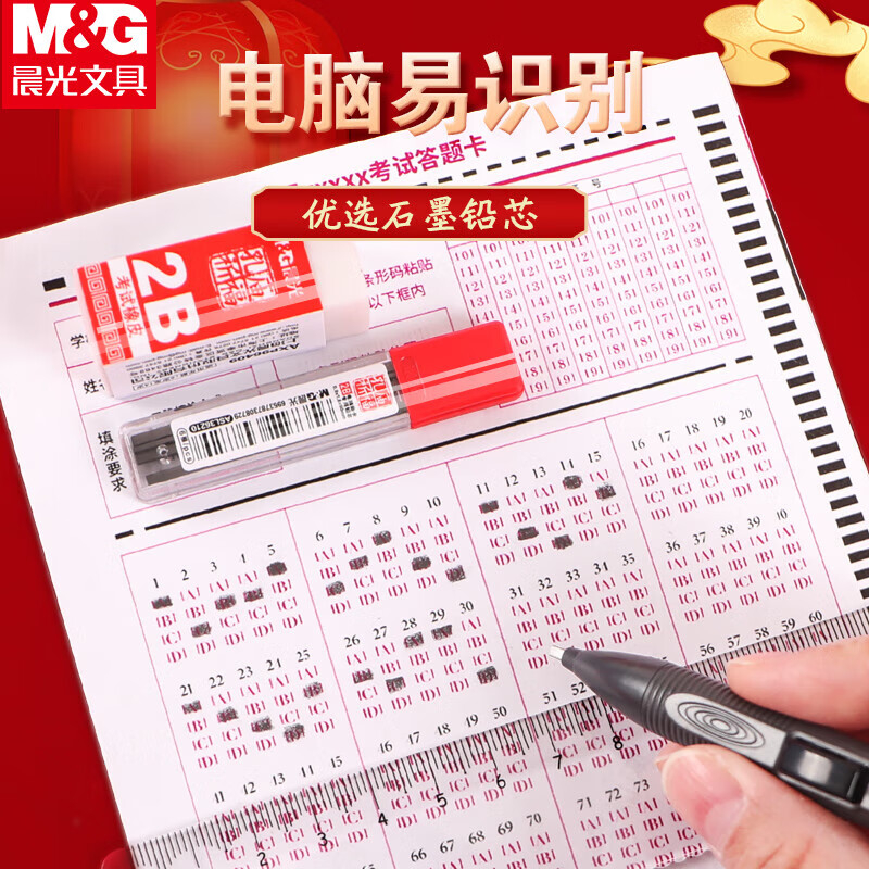 晨光中性笔考试套装两套装顺滑孔庙祈福聚福袋款HAGP1193高清大图