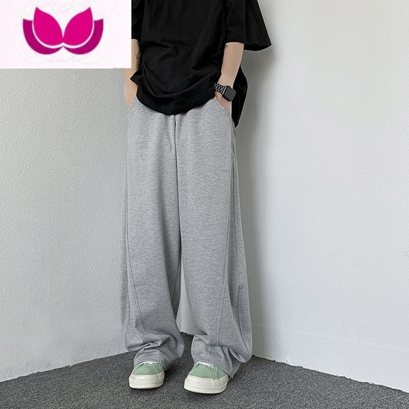 七斓美式oversize裤子男垂感卫裤宽松阔腿裤拖地男裤加长版高个子