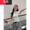 YIBUSHENG白色刺绣正肩短袖T恤女季2024新款韩系修身甜辣妹短款上衣