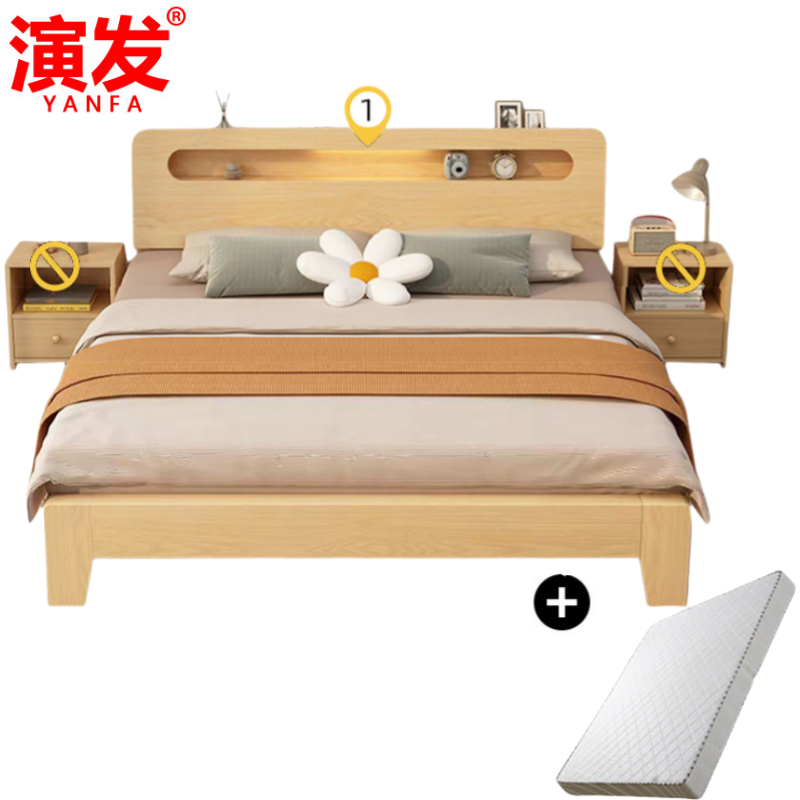 储物床+10cm床垫120*200cm高清大图