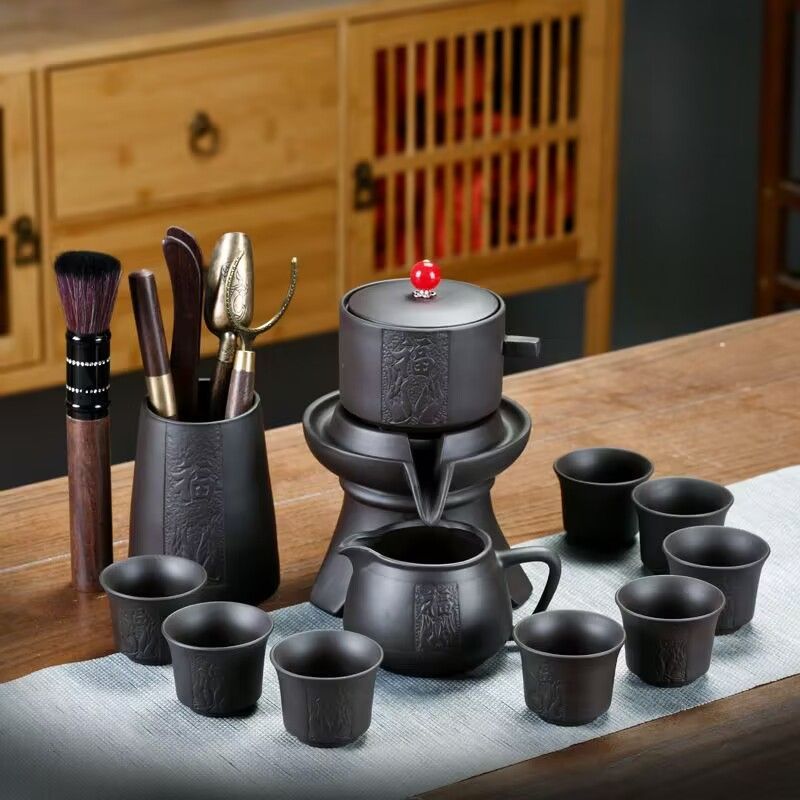 新款紫砂懒人茶具套装石墨茶具半自动功夫茶具茶杯全套一整套豪华茶具