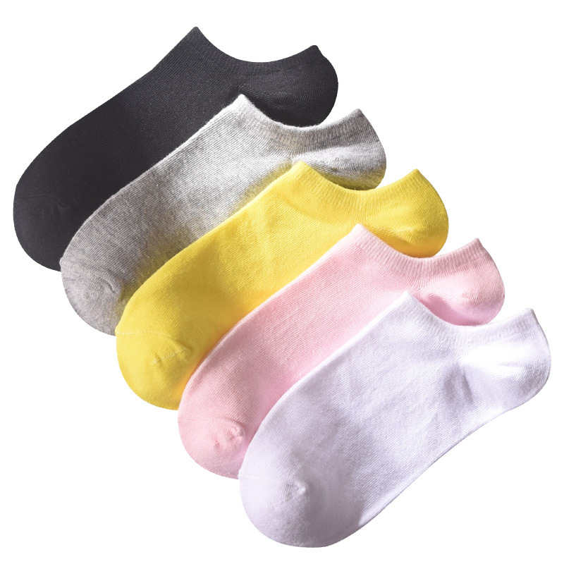 纯色短袜女夏季薄款低帮彩色糖果色白色短筒浅口棉袜潮ins船袜子