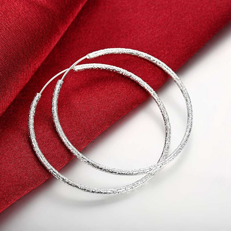 Women silver plated earring镀925纯银时尚夸张耳圈耳环耳饰E042