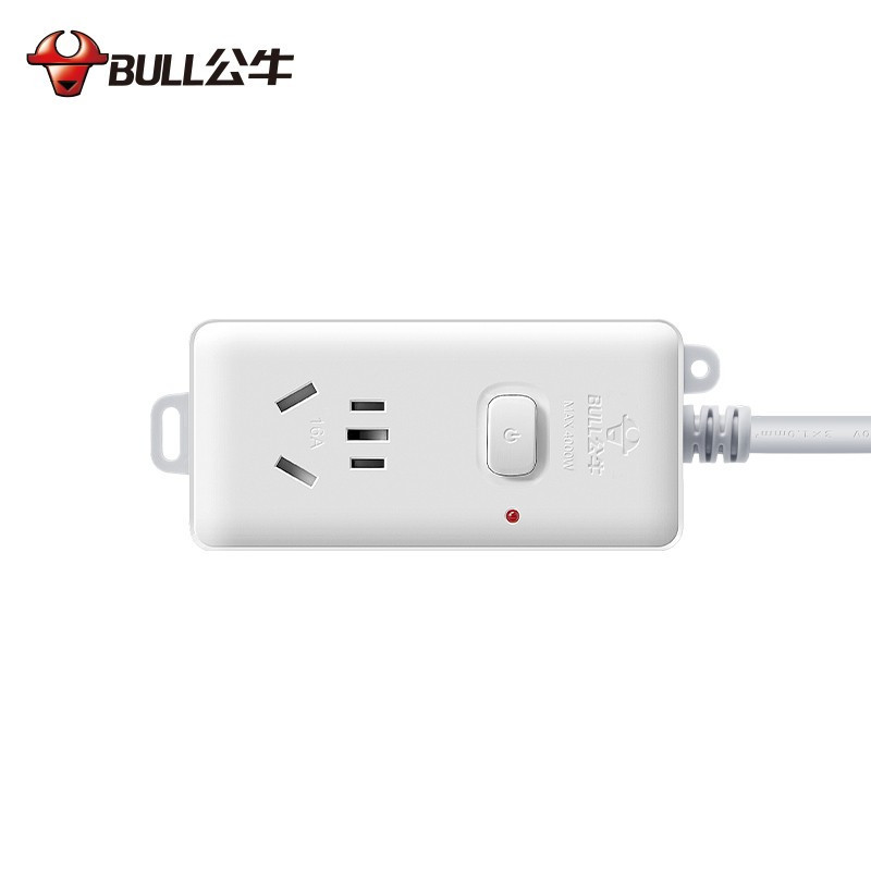 公牛(BULL) 104D(B)袋装延长线插 座(3891)3*1.5,3m,1H