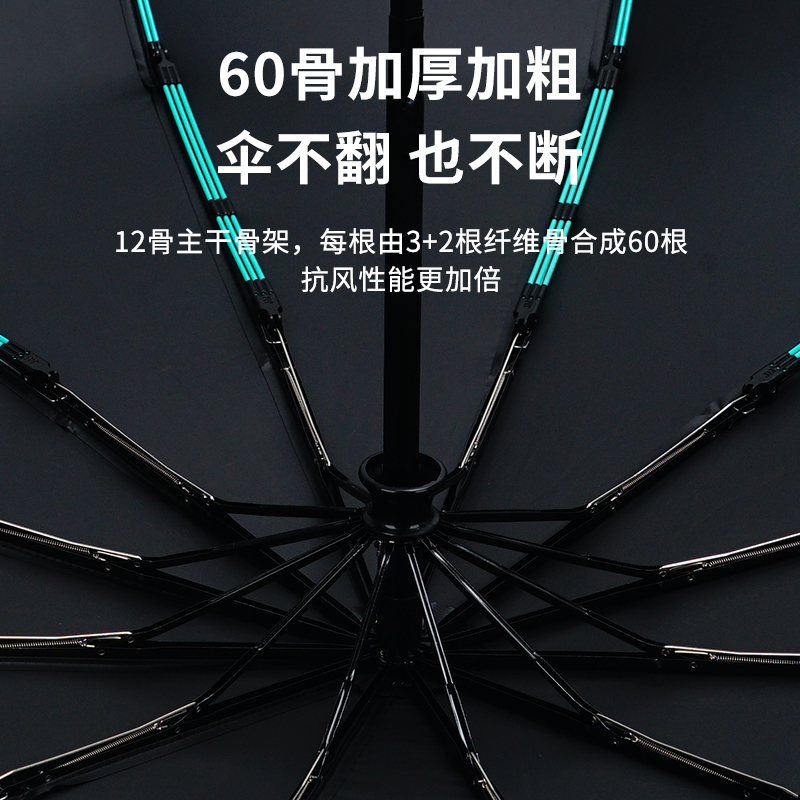 红叶三折自开收骑士勋章自动伞 自动雨伞大号加固结实抗风男士商务折叠反向双人晴雨两用伞 颜色随机-D2783高清大图