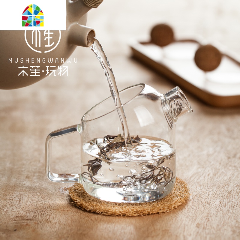 创意球球玻璃壶软木塞凉水壶泡茶壶玻璃壶可高温耐热家用花茶壶 FENGHOU 茗笙杯[两只装]高清大图