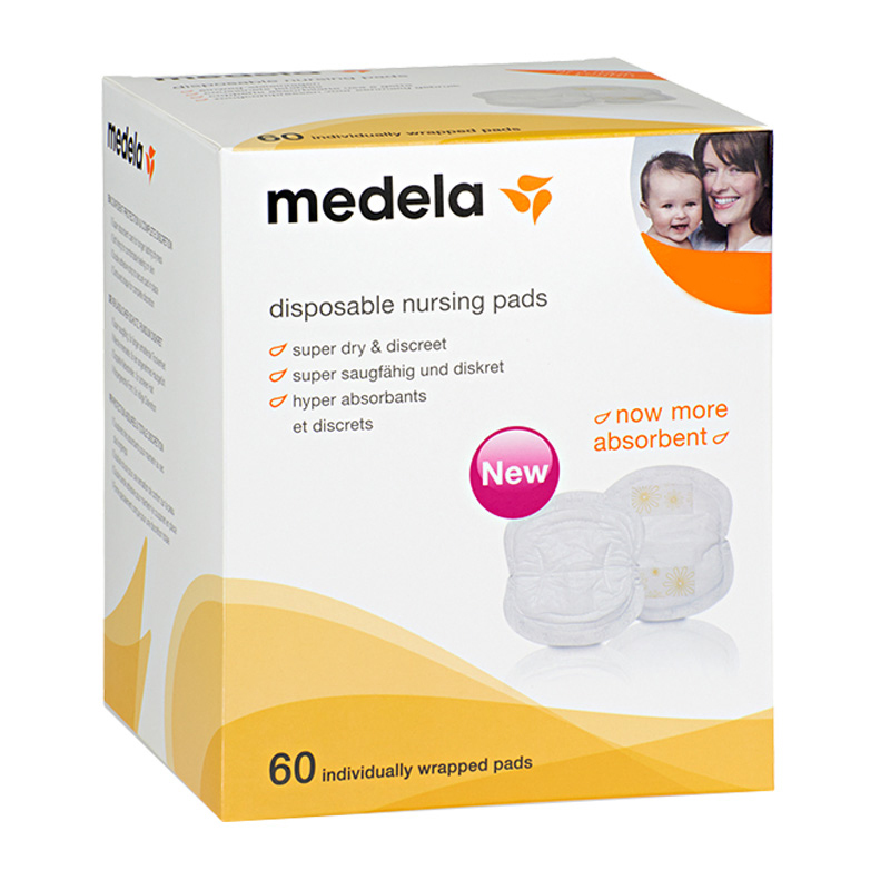 美德乐Medela经典款防溢乳垫（60片装）乳片隔乳垫乳贴强力吸水材质触感轻柔一次性奶垫奶片母乳垫经典透气装