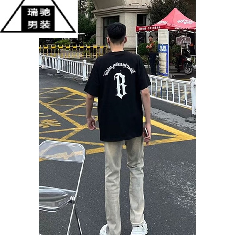 希杰狮王vibe风黄泥牛仔裤潮冬季网红高街男潮流百搭直筒宽松美式男款裤子