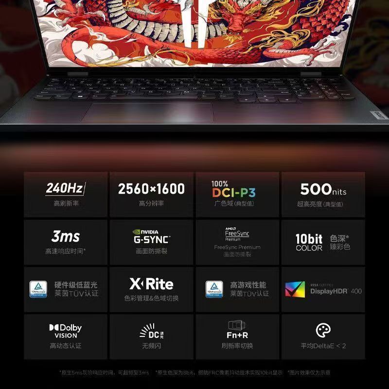 联想拯救者R9000P 笔记本电脑办公设计P图满血RTX4060独显 R9-7945HX 16G 1TB 碳晶灰