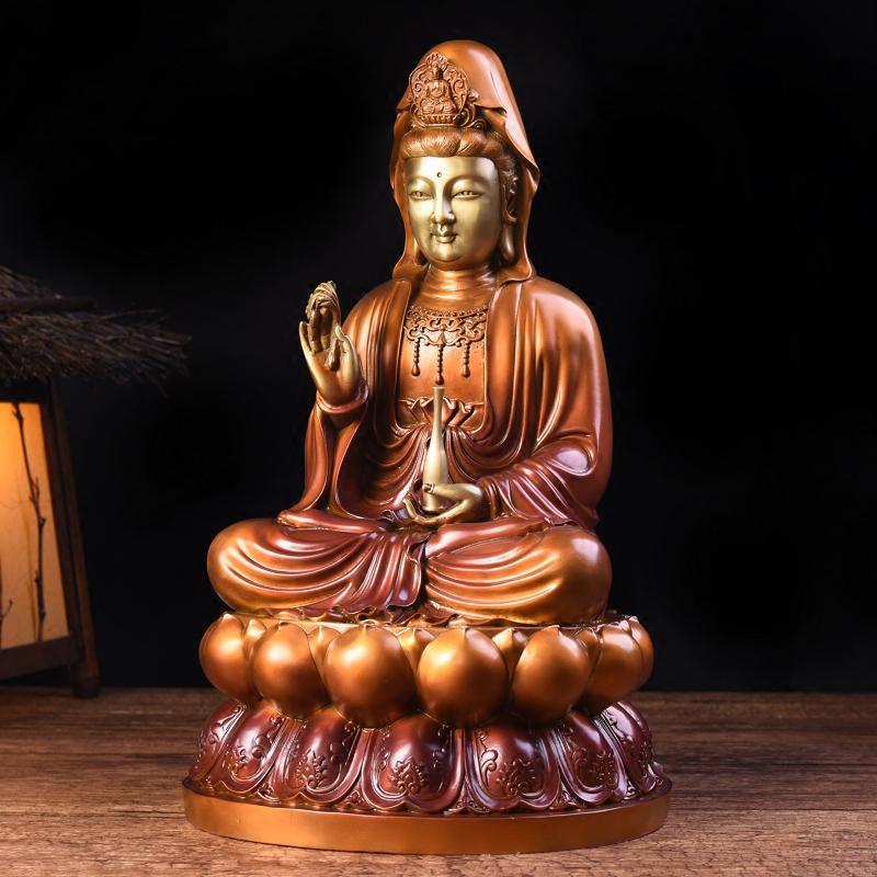 家柏饰(CORATED)观音佛像 铜柳枝观世音佛像摆件 菩萨供奉客厅高清大图