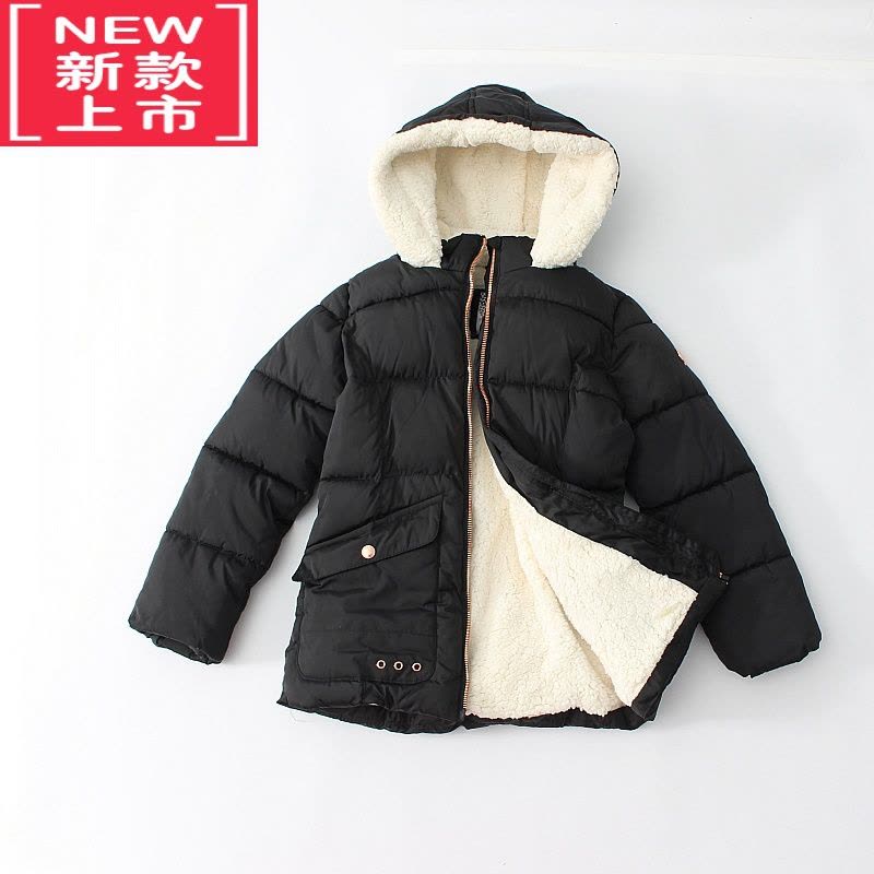 可莉允2-14岁加厚女童冬季羊羔毛棉袄外套夹棉保暖棉衣棉服中长款图片