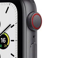 MKT33CH/A Apple Watch SE 44毫米 GPS+蜂窝版 深空灰色铝金属表壳午夜色运动型表带