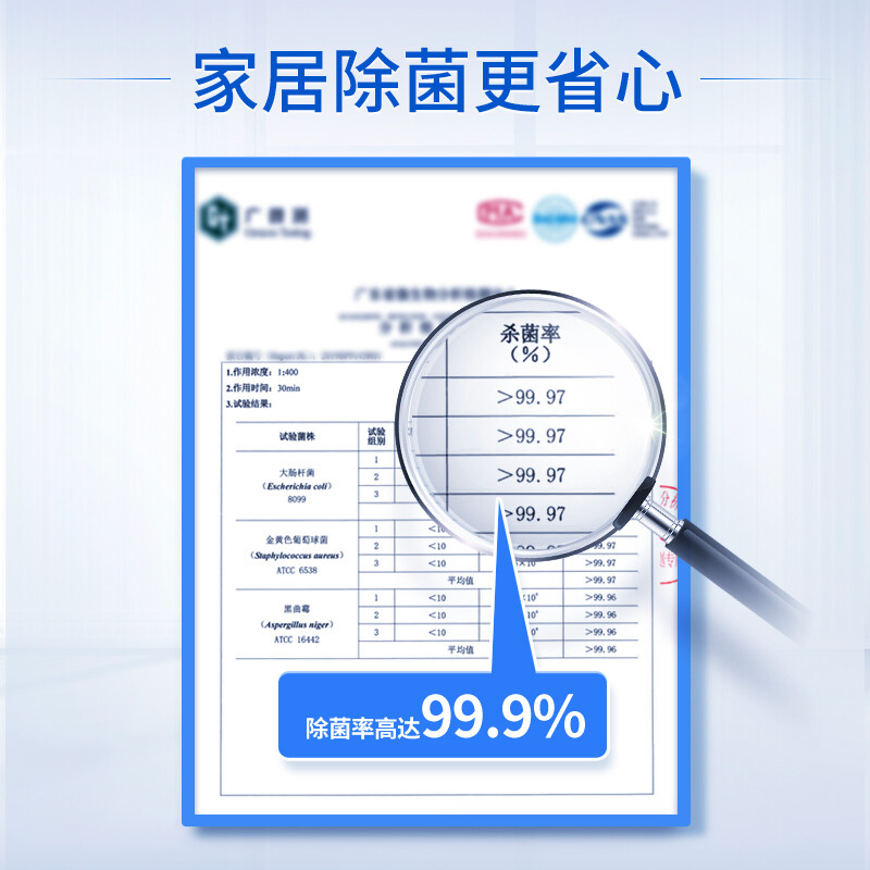 蓝月亮漂白水 1.2kg/瓶 白衣去渍去黄 家居除菌 除菌率99.9%高浓度含氯[清]高清大图