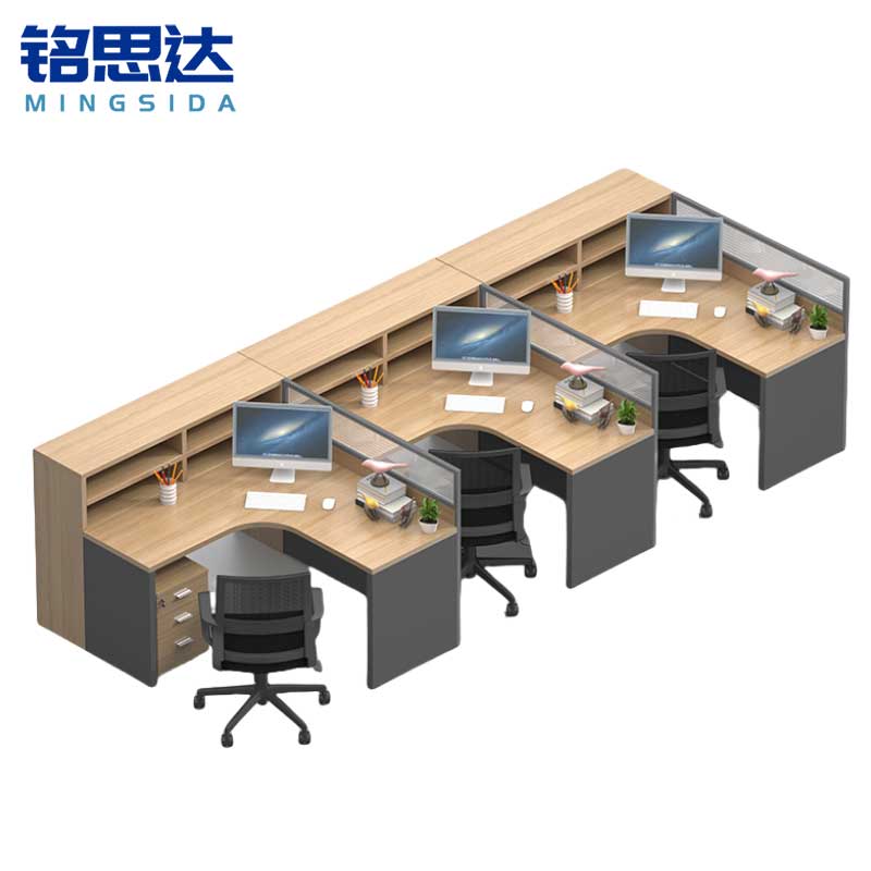 铭思达屏风办公桌F型三人位套