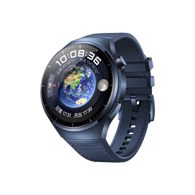 HUAWEI/华为 WATCH 4 Pro 蓝航天级钛合金壳 蓝色复合带 超坚硬金刚钛 一键微体检2.0 UWB 智慧控车