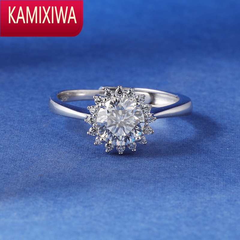kamixiwad色莫桑石钻戒女1克拉情侣对戒520求婚戒指女友六爪砖石结婚