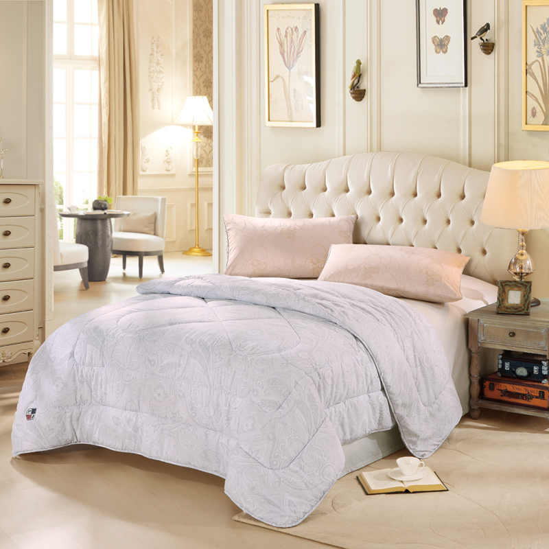 LOVO 纤维被子春秋被冬被 四孔纤维春秋被白 洋洋繁花 艺芸四孔 轻柔洋洋高清大图