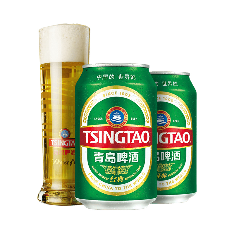 青岛啤酒(TSINGTAO)经典10度 330ml*24罐 整箱装 官方直营高清大图