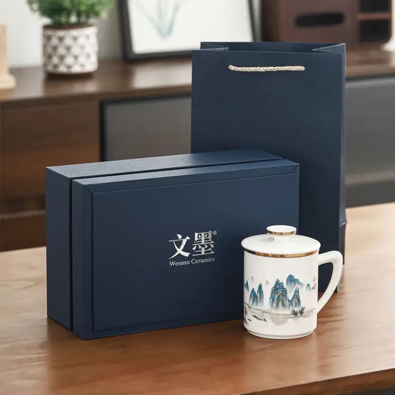文墨江湖海阔描金泡茶杯套装 WMBGB02高清大图