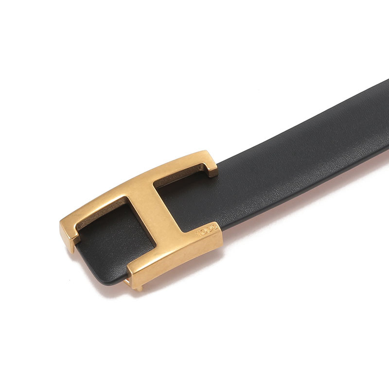 托德斯tods女士牛皮t形金属饰扣不可裁剪双面皮带腰带xcwtsi30101m73