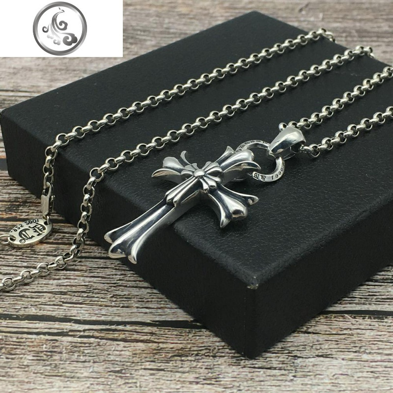 复古个性潮牌ch克罗心双层项链s925纯银吊坠长款毛衣链男 jimi参数