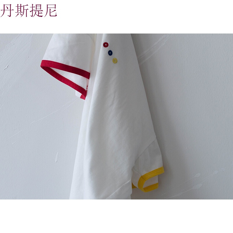 |三个小圈圈的炒鸡好看的T恤白色