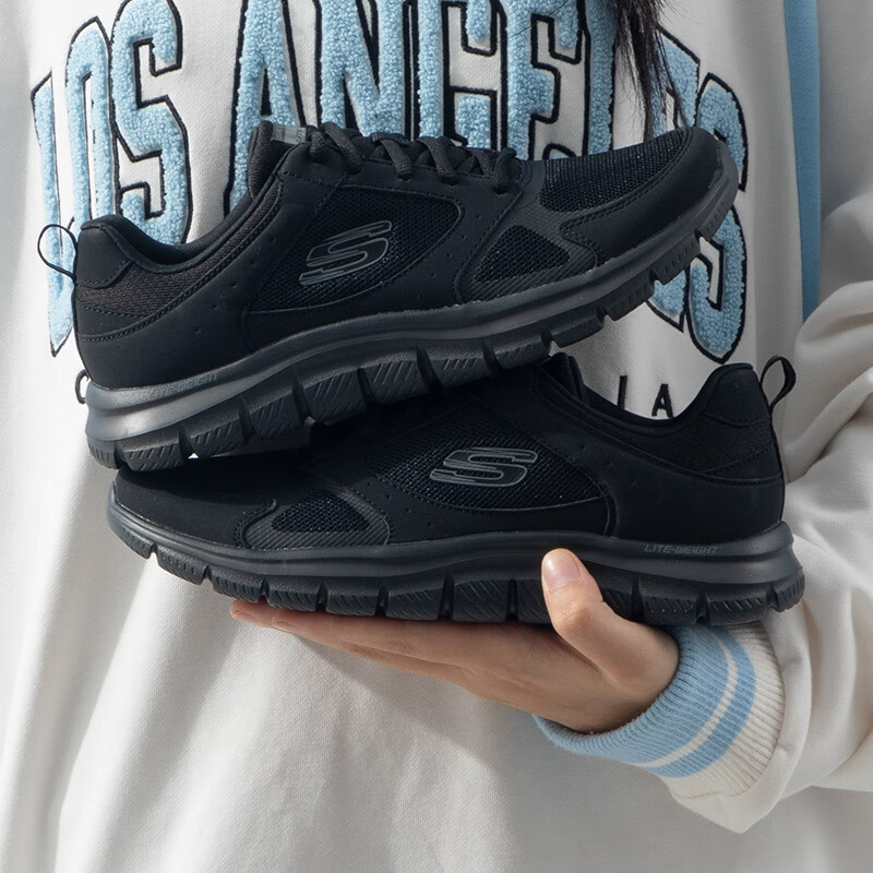 斯凯奇(Skechers)女鞋 2023秋季新款运动鞋轻便透气慢跑鞋舒适时尚耐磨休闲鞋 150140-BBK 35