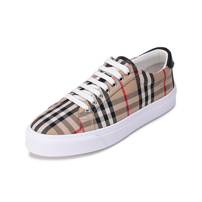 博柏利burberry男款织物系带休闲运动鞋板鞋80497761