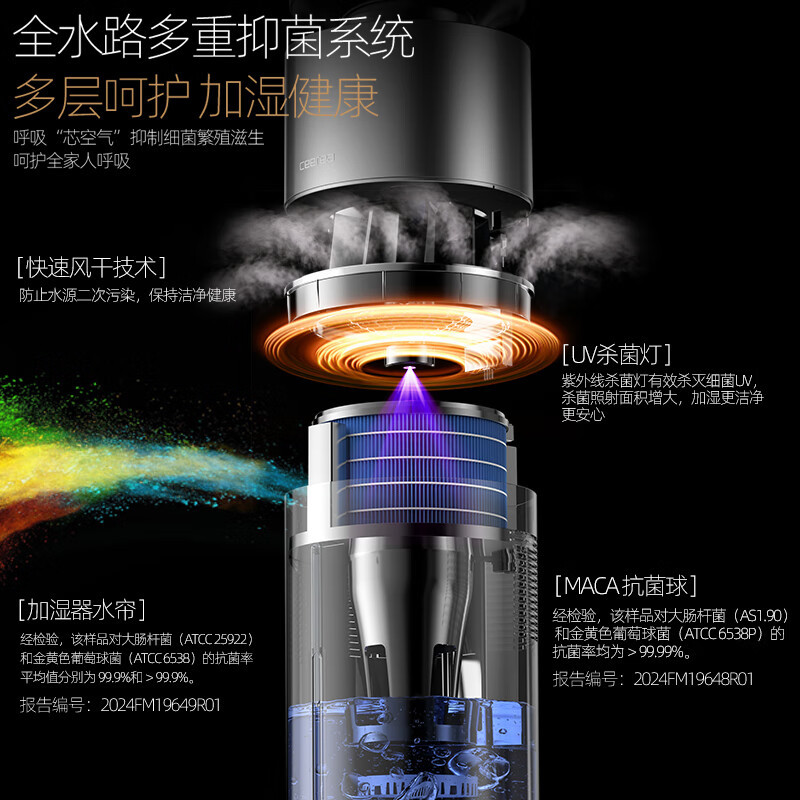 CEEREA 无雾加湿器婴儿落地卧室静音加湿除菌家用桌面超大加湿量空气净化器雾化器SZ-Y0107B!高清大图