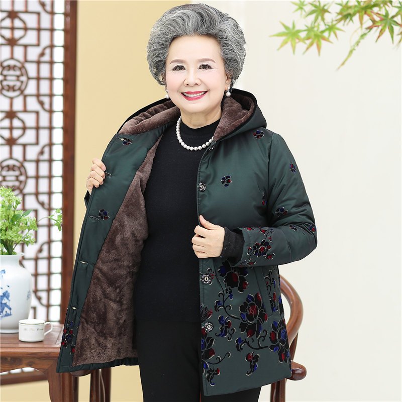 熊起2018奶奶棉服中老年人冬装女装60岁70-80老人衣服冬款棉袄老太太棉衣