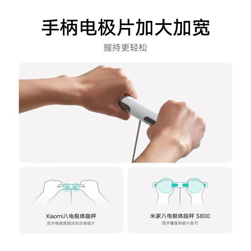 小米米家八电极体脂秤S800家用型智能长续航检测体重心率身体数据高清大图