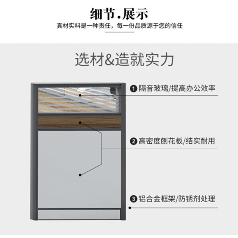 帝德龙屏风工位员工职员桌单人位L01 1400*700*1100mm高清大图