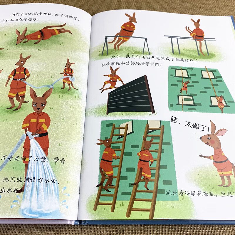 3本减5元]小小消防员的关于职业的绘本精装儿童绘本3-6周岁幼儿园字少图多的硬皮精装 故事书小班中班大高清大图