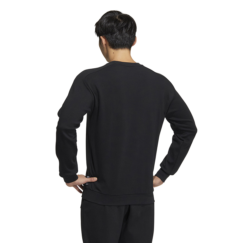 adidas 武极系列 图案印花圆领套头卫衣 男款 黑色 IA8183