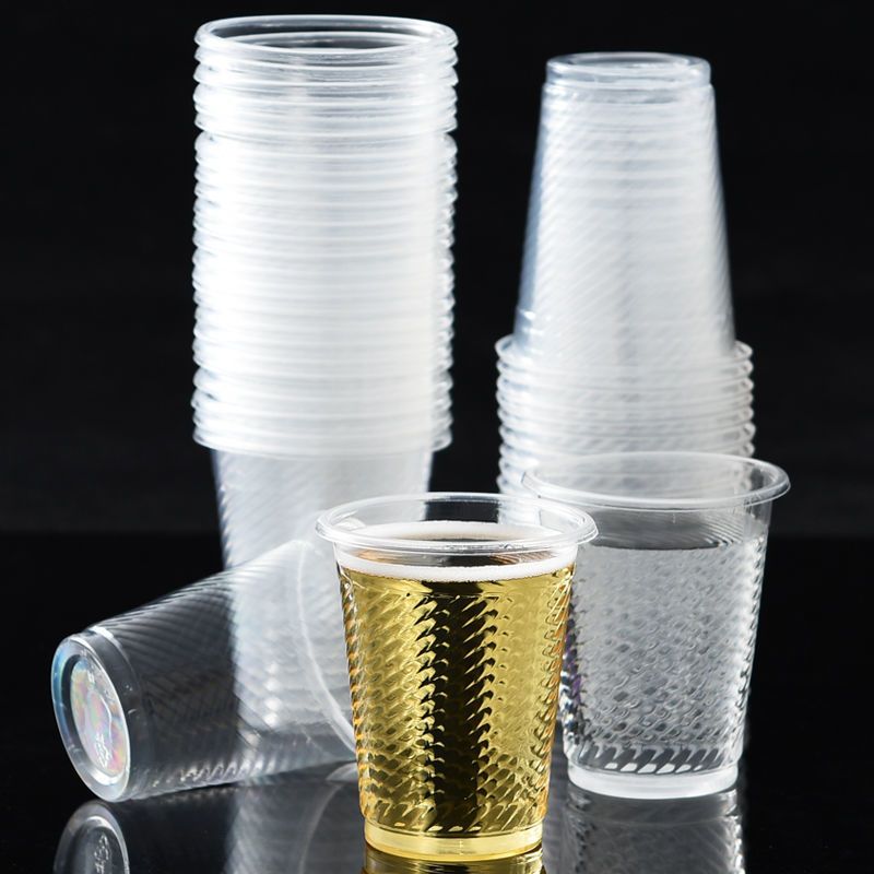 一次性杯子批发透明杯塑料杯加厚航空杯家用商用饮茶水杯整箱220ml500